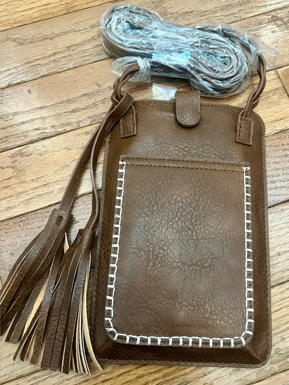 Save the Girls Brown Crossbody Phone Wallet Touchscreen Purse with Tassel NWT